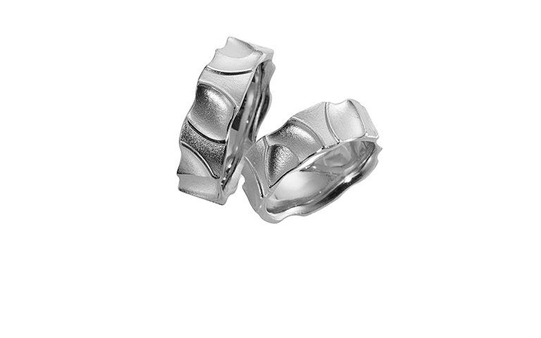 45123+45124-wedding rings, white gold 750